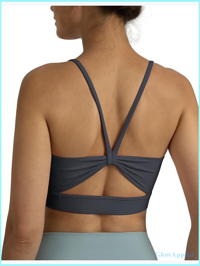Bowknot Strappy Sports Bra Light Impact Yoga Top